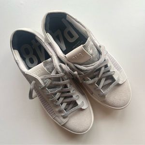 P448 Women's Sneakers in Silver and White